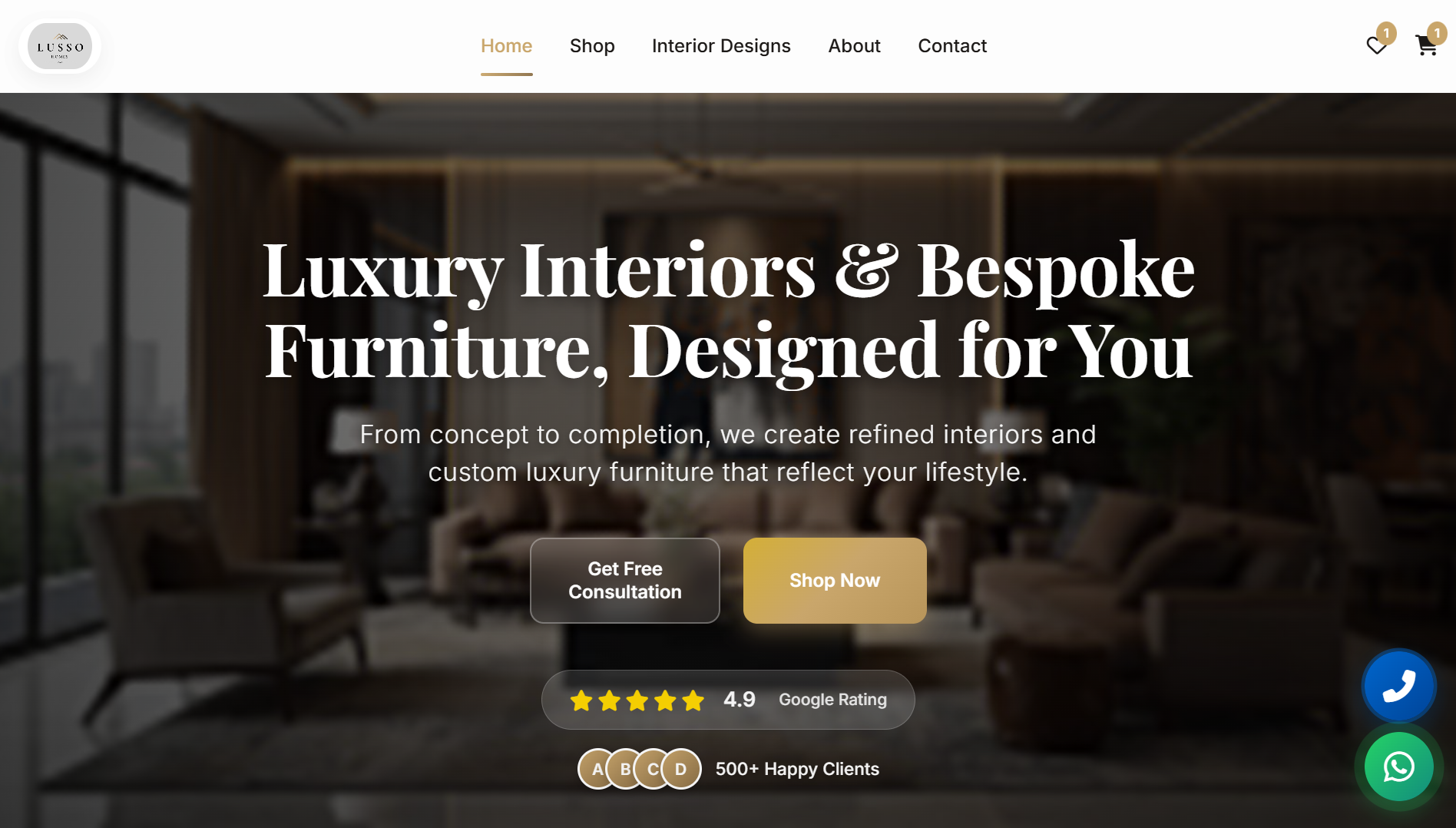 Lusso Homes Ecommerce Website