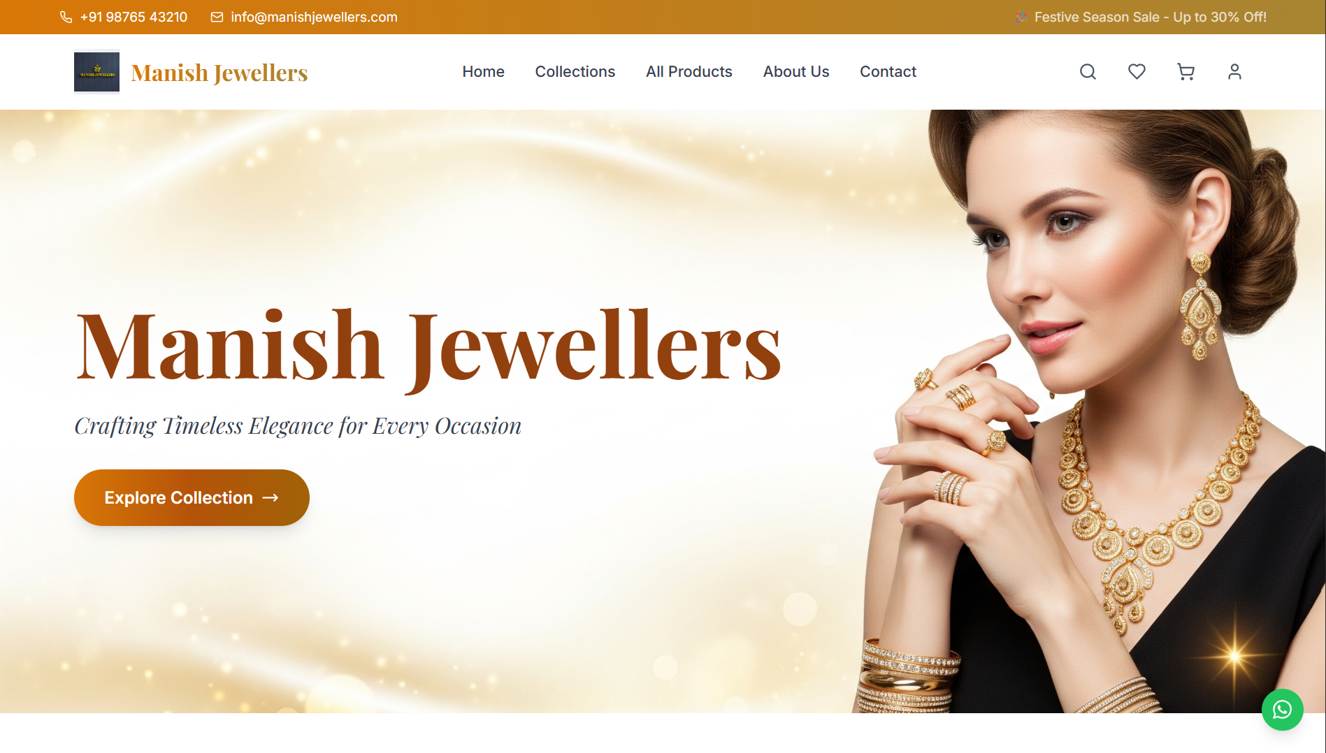Manish Jewellers Ecommerce Website